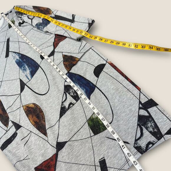 Jess & Jane Long Sleeve Abstract Fleece Lounge T Shirt Tunic Dress Size M Gray - Picture 12 of 13